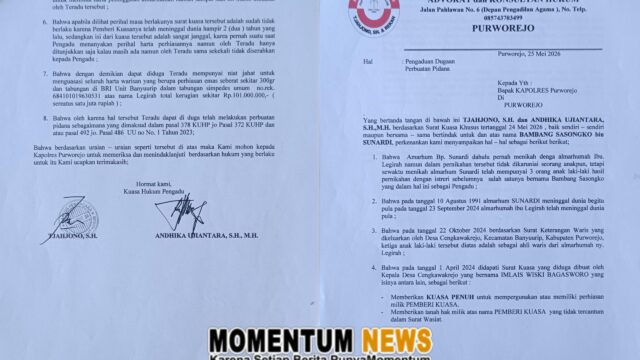 Polres Purworejo Selidiki Dugaan Penggelapan Harta Warisan Rp101Juta Serta 300 Gram Emas di Cengkawakrejo