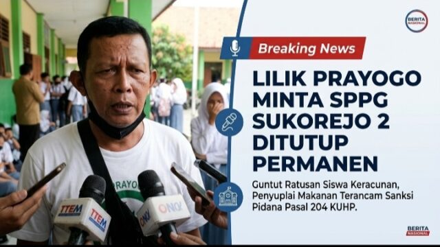 Keselamatan Siswa Ditaruhkan, Lilik Prayogo Minta SPPG Sukorejo 2 Ditutup Permanen dan Diseret ke Jalur Hukum